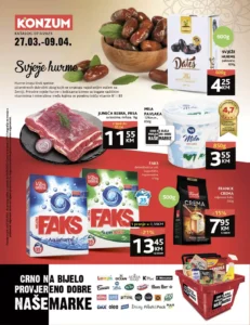 Konzum katalog od 27.03 do 09.04.2023 001 donosi Juneca rebra po cijeni od 11.55KM.