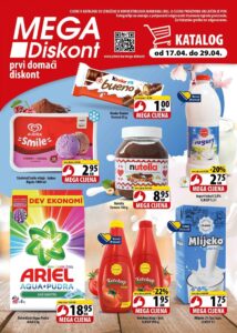 MEGA DISKONT KATALOG OD 17.04. DO 29.04. - STRANICA 1 - MLIJEKO - NUTELLA - ARIEL - AKCIJA