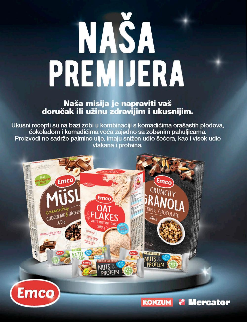 MERCATOR KATALOG OD 10.04. DO 23.04. -_page-0002 - EMCO MUSLI - PROTEIN BAR - OAT FLEKS - NOVO