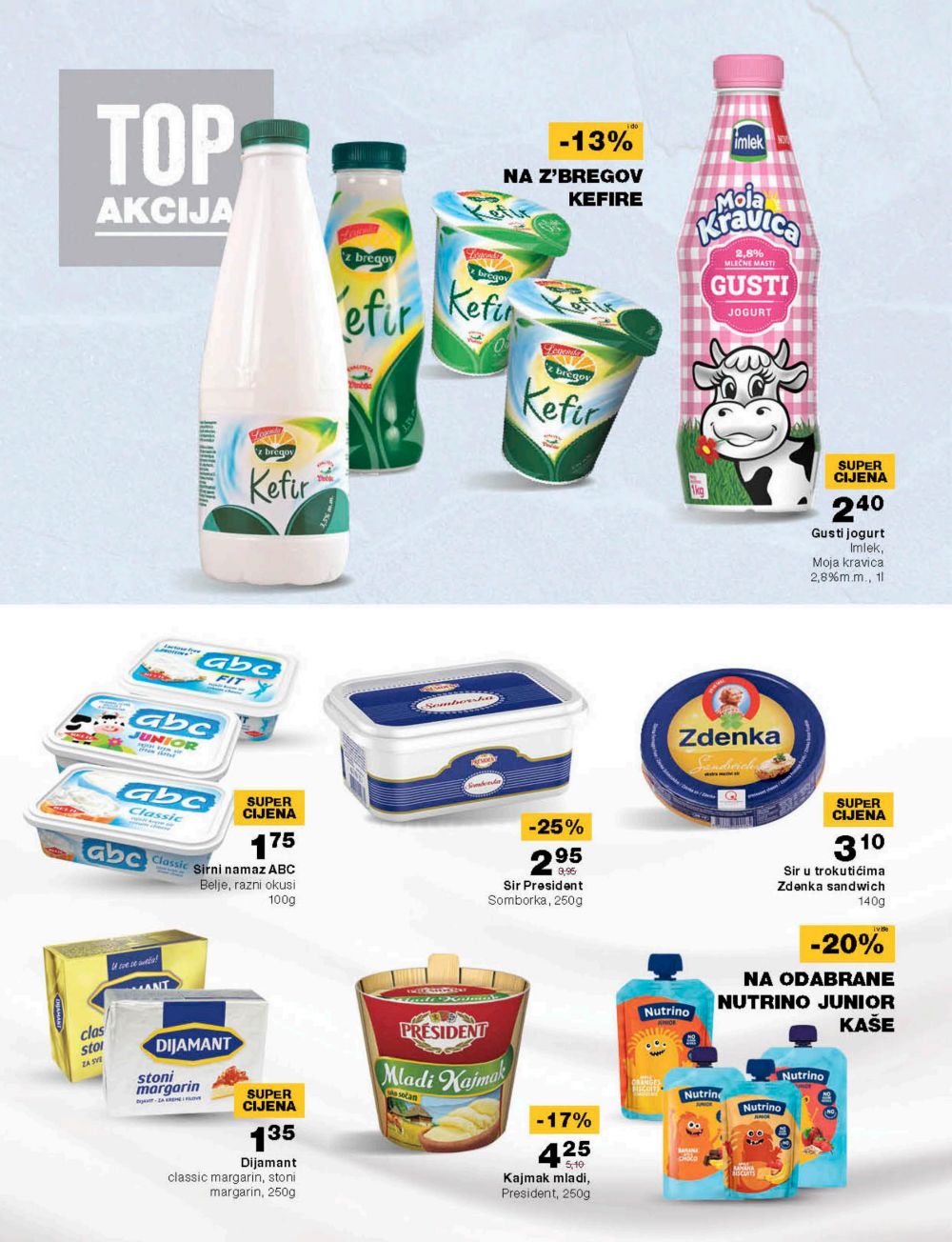 MERCATOR KATALOG OD 10.04. DO 23.04. -_page-0010 - SIRNI NAMAZ ABC - DIJAMANT MARGARIN - KEFIR- AKCIJA 