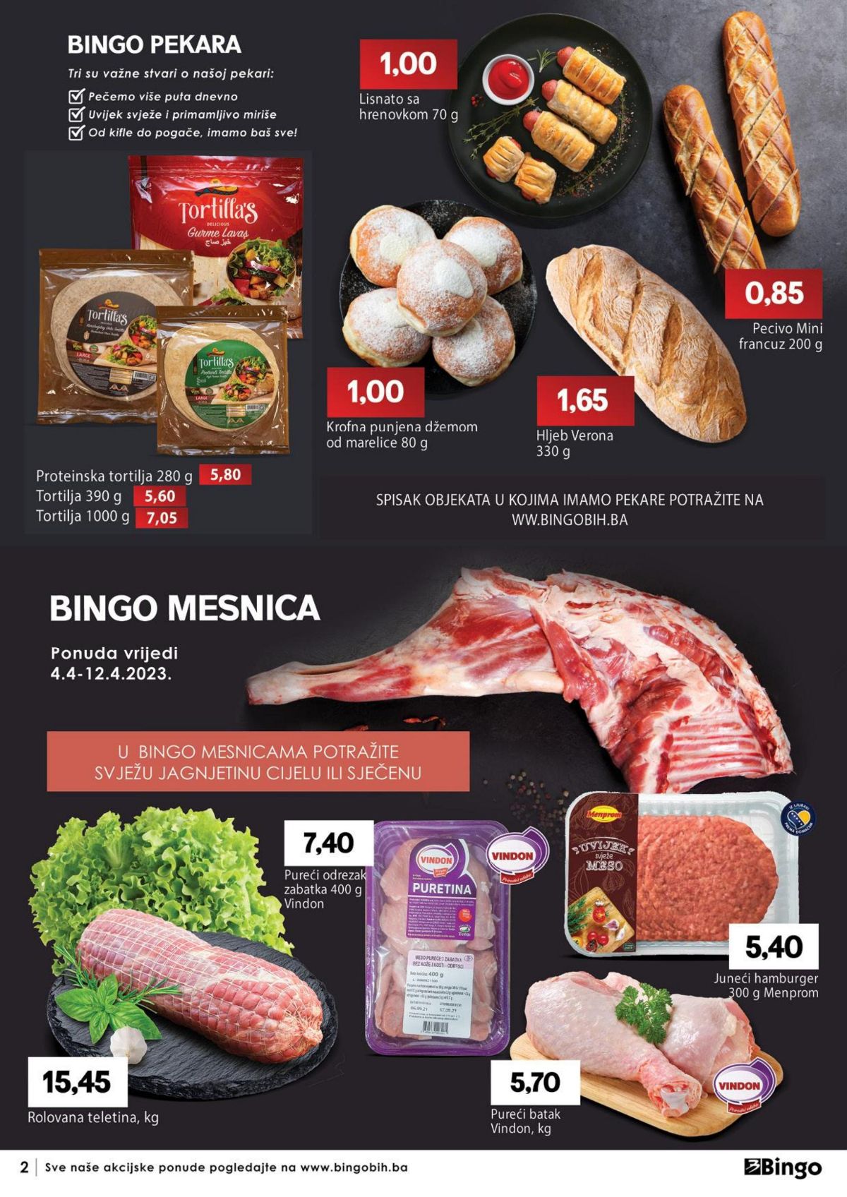 Novi Bingo katalog - Kataloška akcija od 04.04. do 16.04.2023. - stranica 2 - juneći hamburgeri Menprom