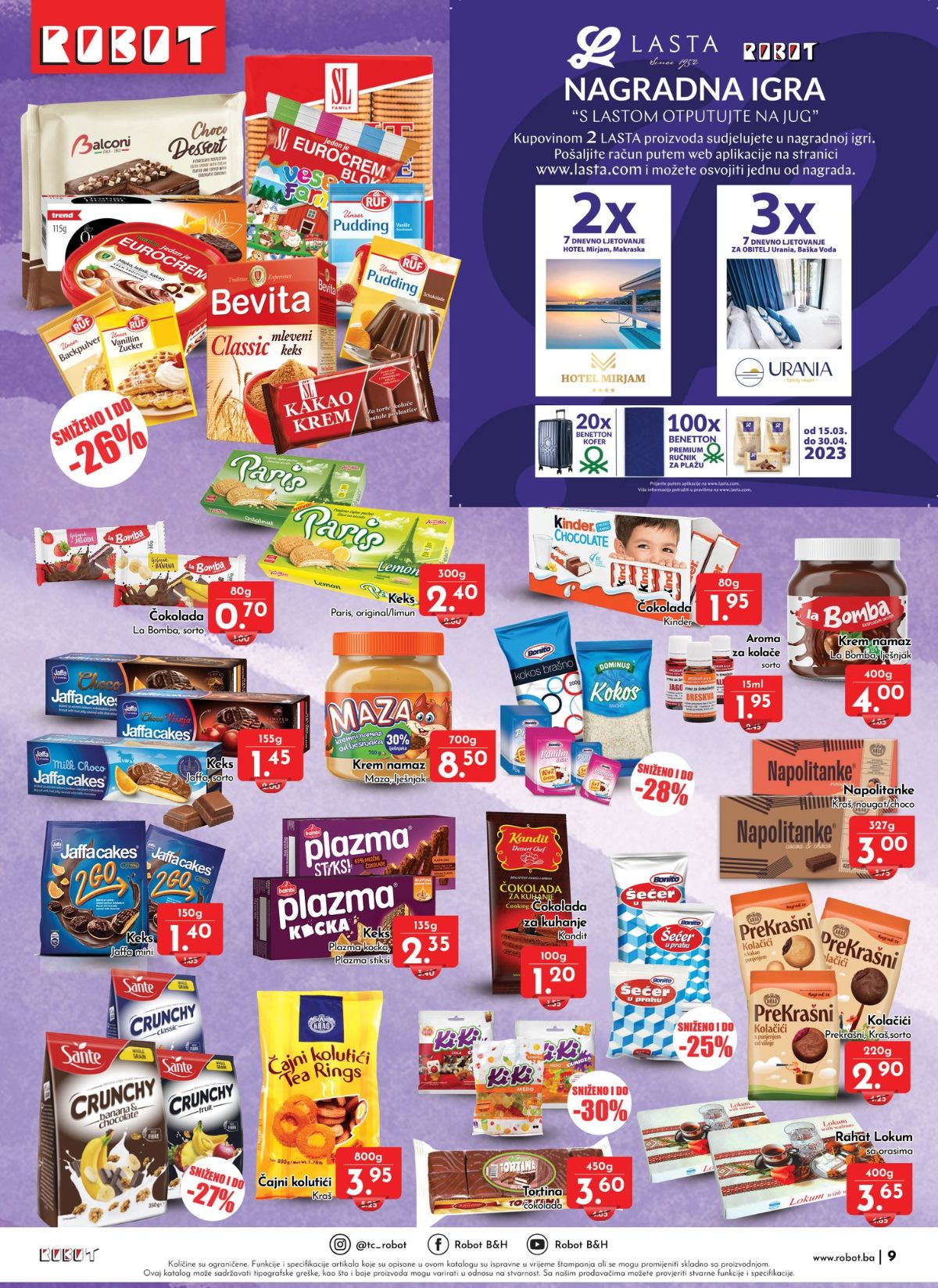 Robot katalog od 07.04. do 16.04.2023. - stranica 9 - slatkiši Lasta i Jaffacakes siženo do 30%