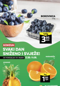 Konzum akcija svaki dan sniženo i svježe od 12.06. do 14.06.2023. Konzum BiH Featrud